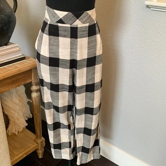 COPY - Free People Black White Plaid Pants - Picture 3 of 8